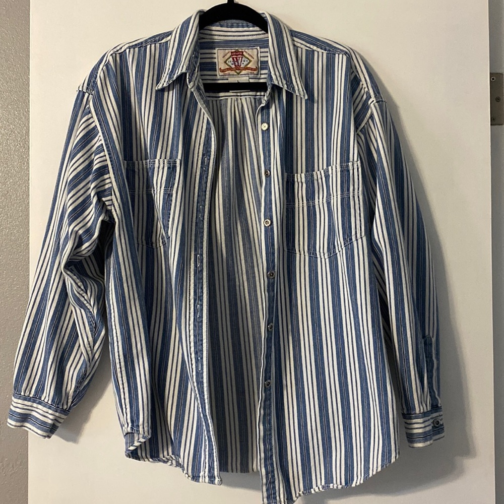Vintage Levi Striped Jean Jacket Flannel